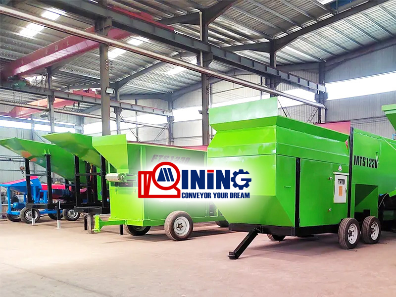 Topsoil screener China Mobile soil separator trommel screen for sale
