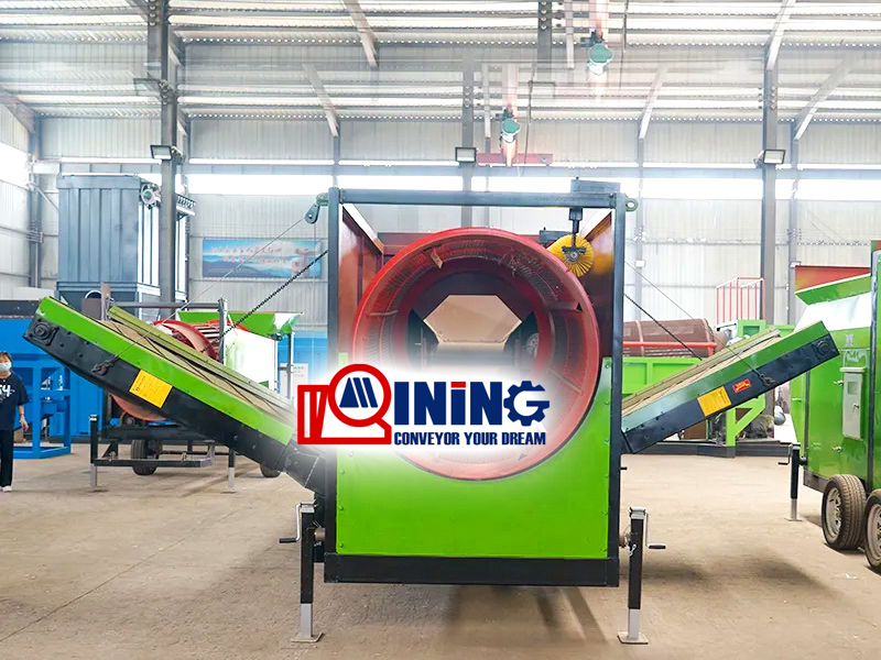 Compost screening machine trommel