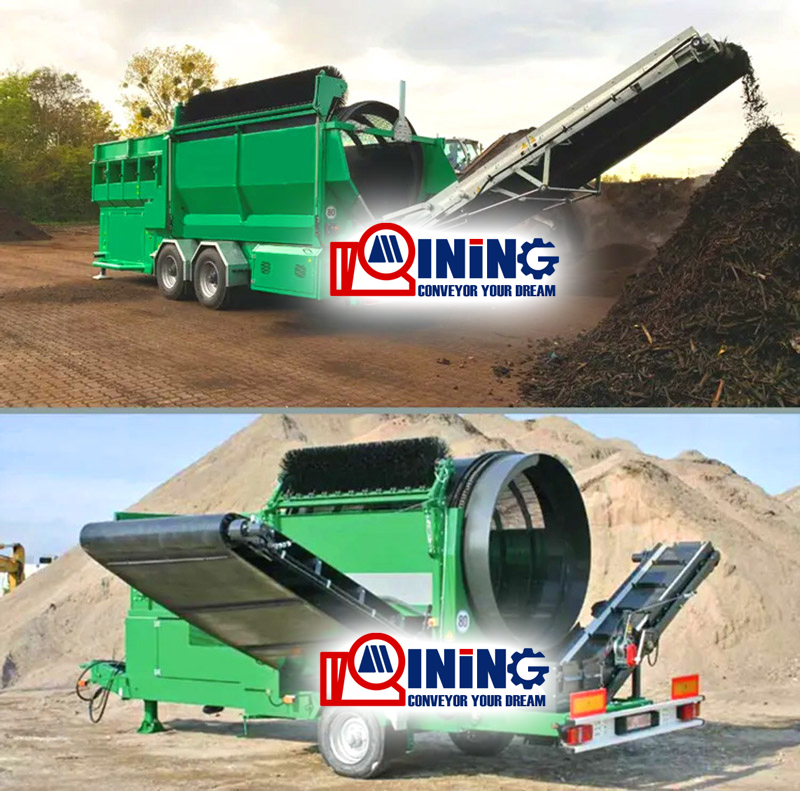 Topsoil screener China Mobile soil separator trommel screen for sale
