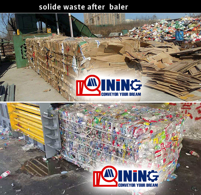 plastic ,paper solide waste after baling machine